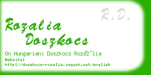 rozalia doszkocs business card